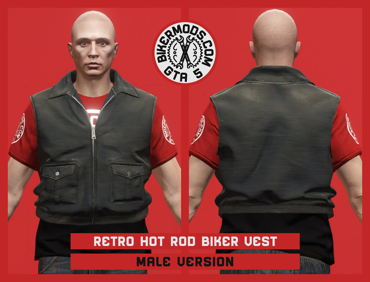 Retro Hot Rod Biker Vest (Male)