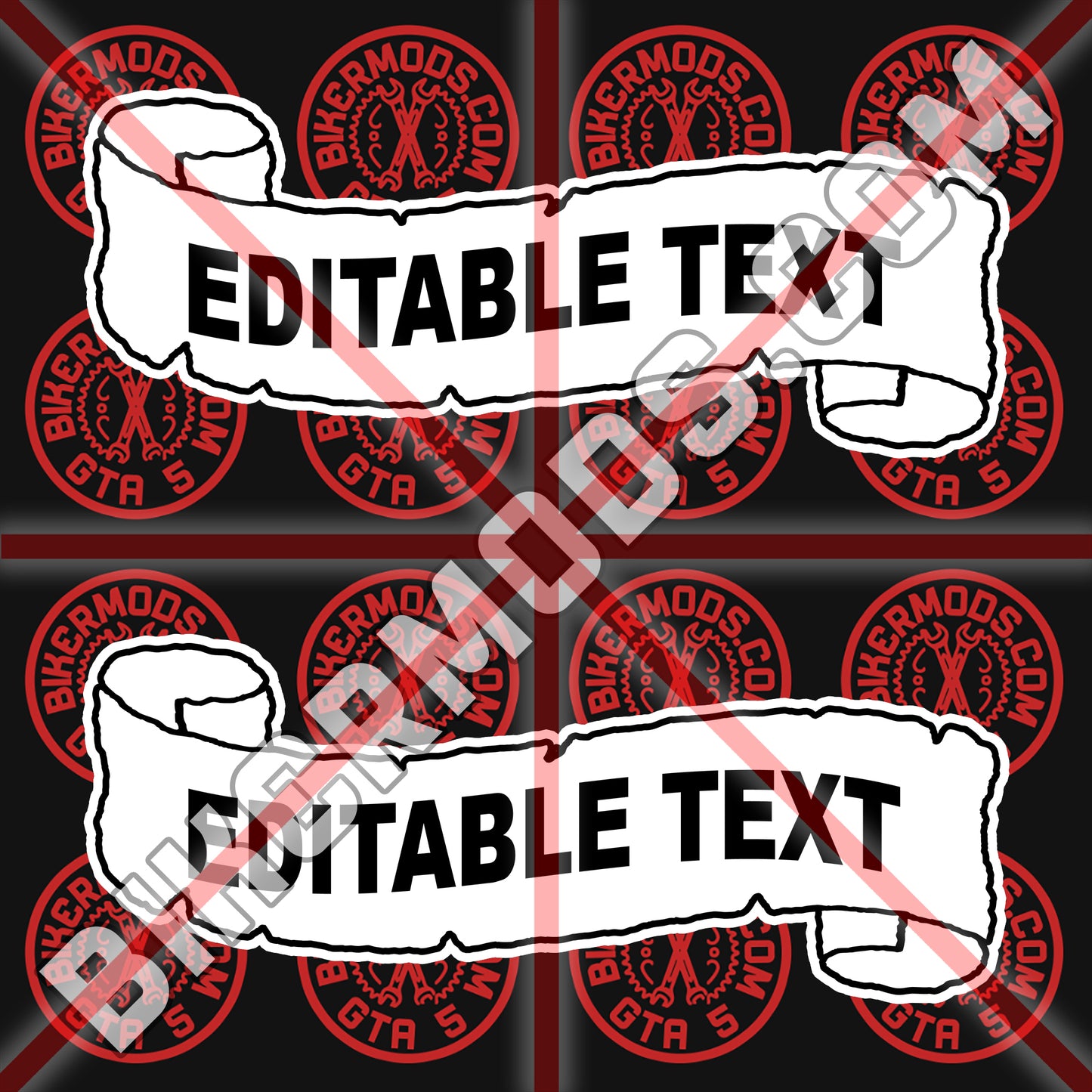 Ribbon Rockers Patch Creator Template (Photoshop PSD File) Easy to Edit the Text Yourself!