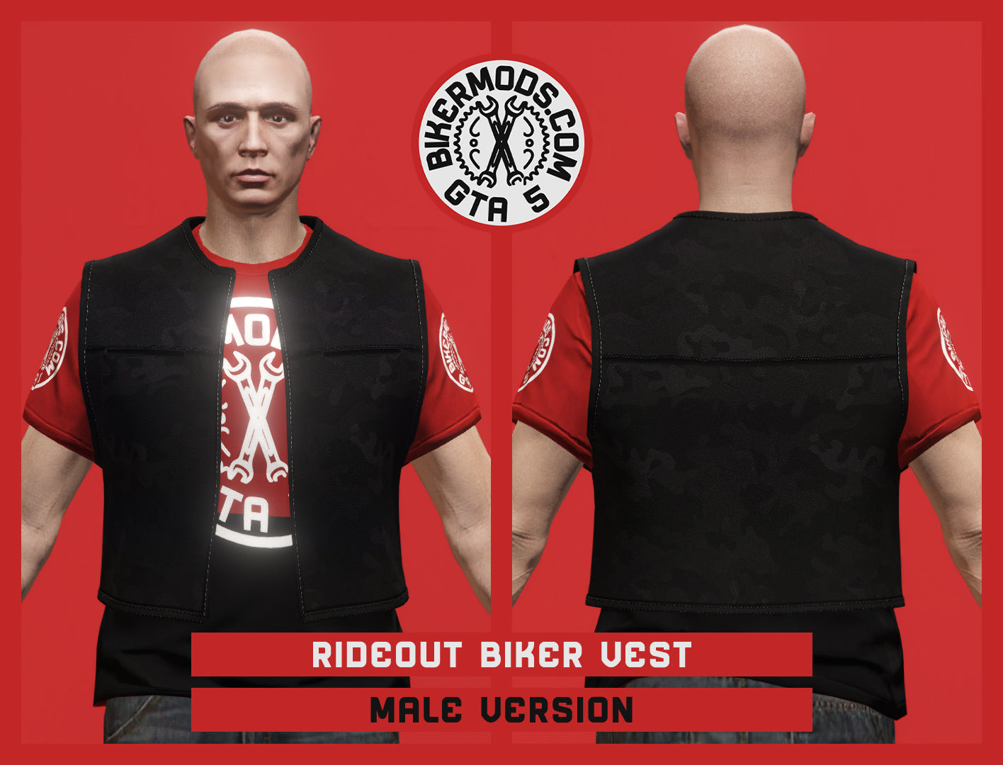 Rideout Matte Black Style Vest (Male)