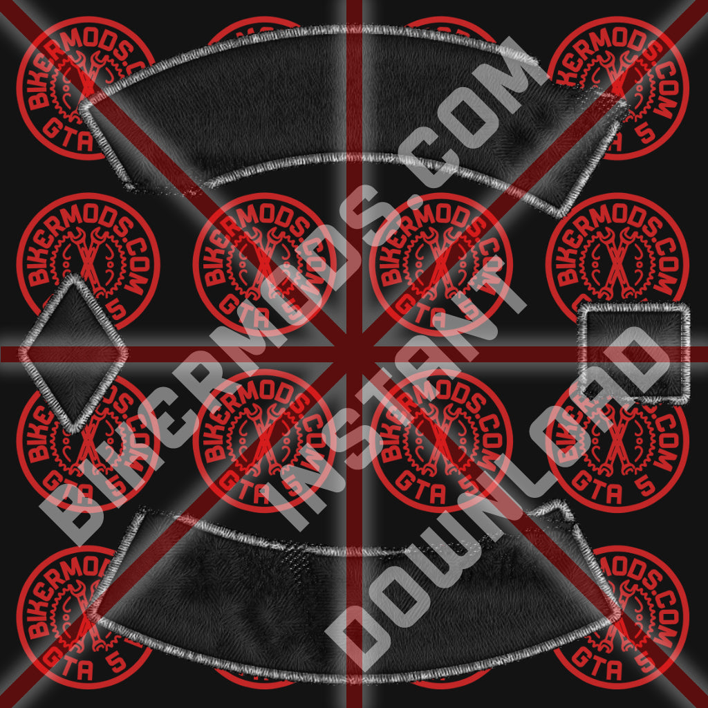 Ripped Biker Patch Set (Black)