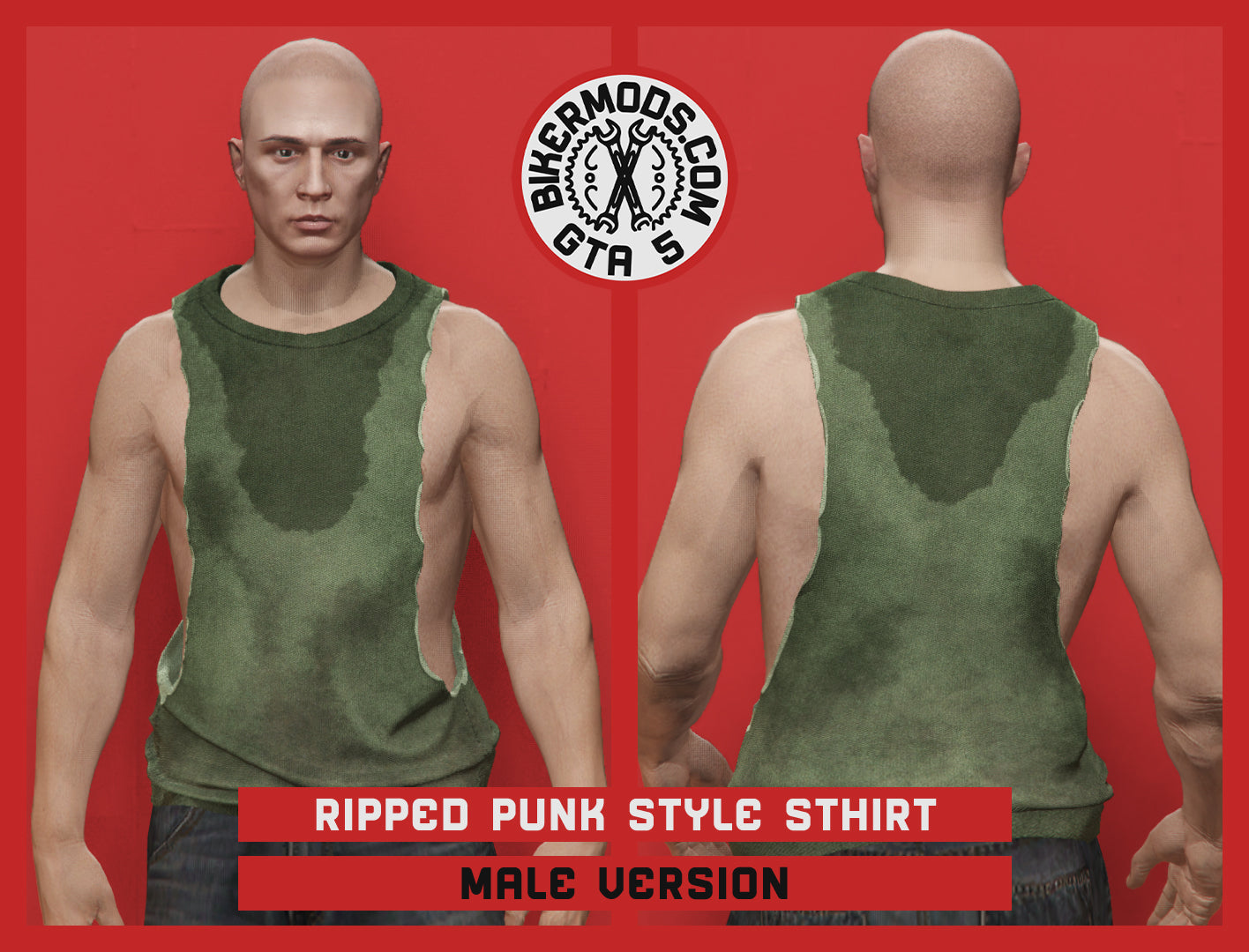 Ripped Punk Style Shirt (Male)
