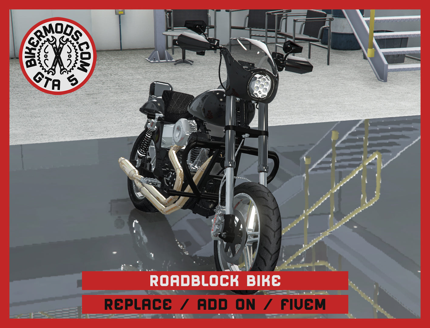 Roadblock Bike (Replace / Add On / FiveM) 410k Poly