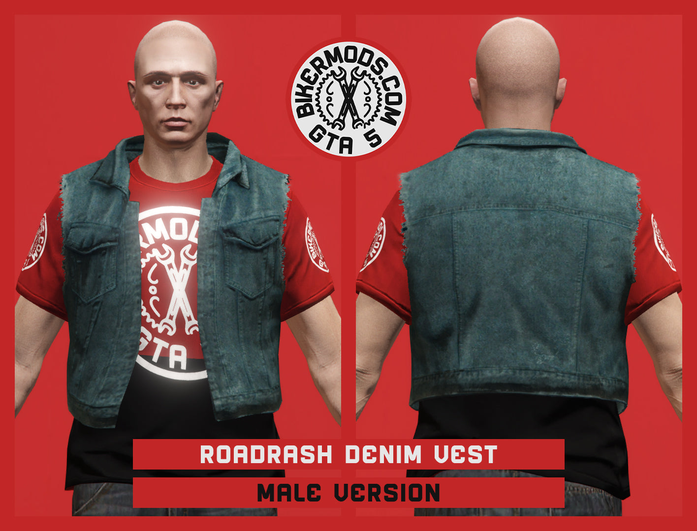 Roadrash Denim Vest (Male)