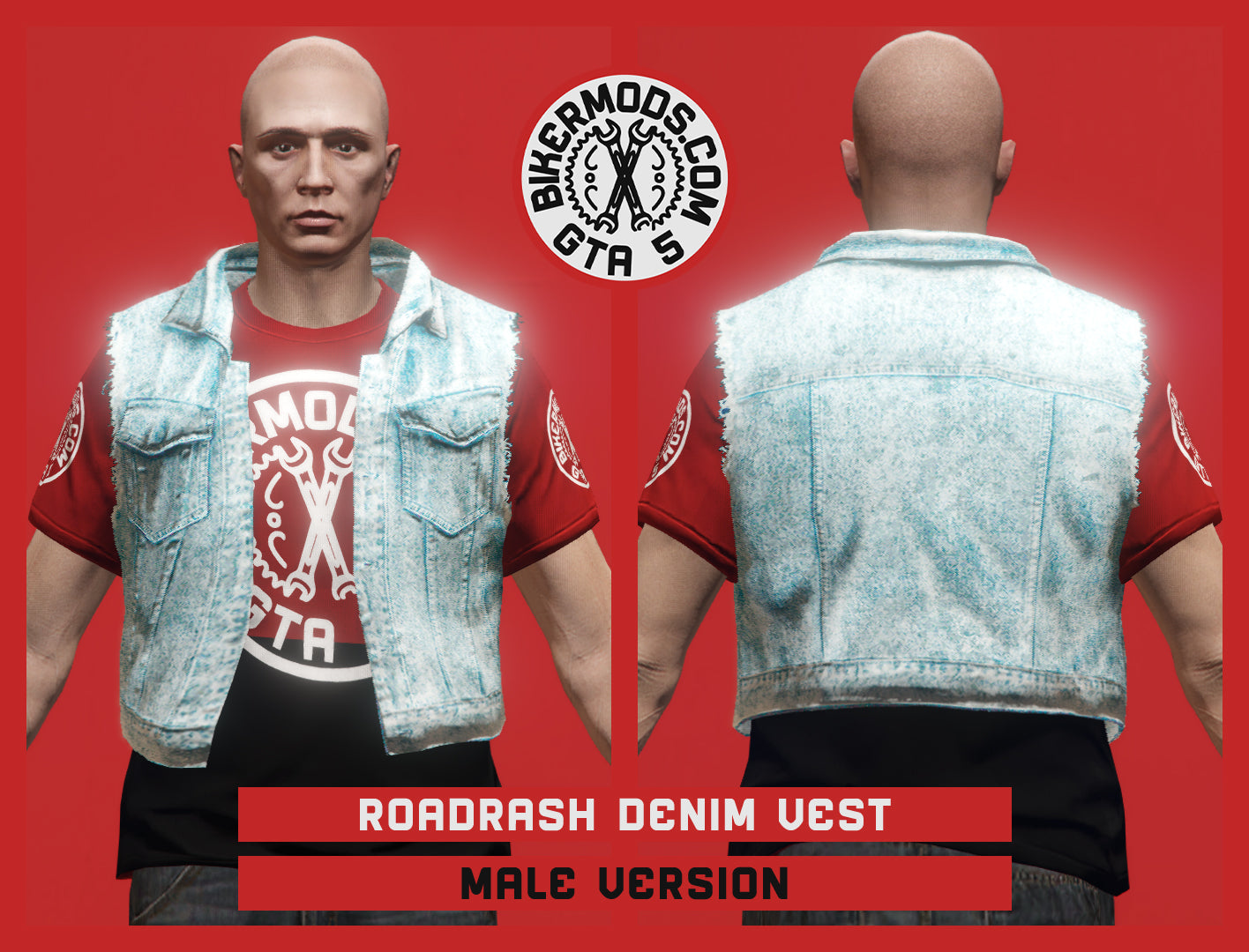 Roadrash Light Denim Vest (Male)