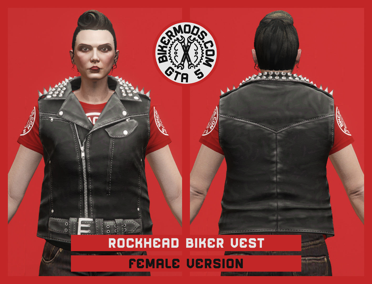 Rockhead Biker Vest (Female) Gothic Style