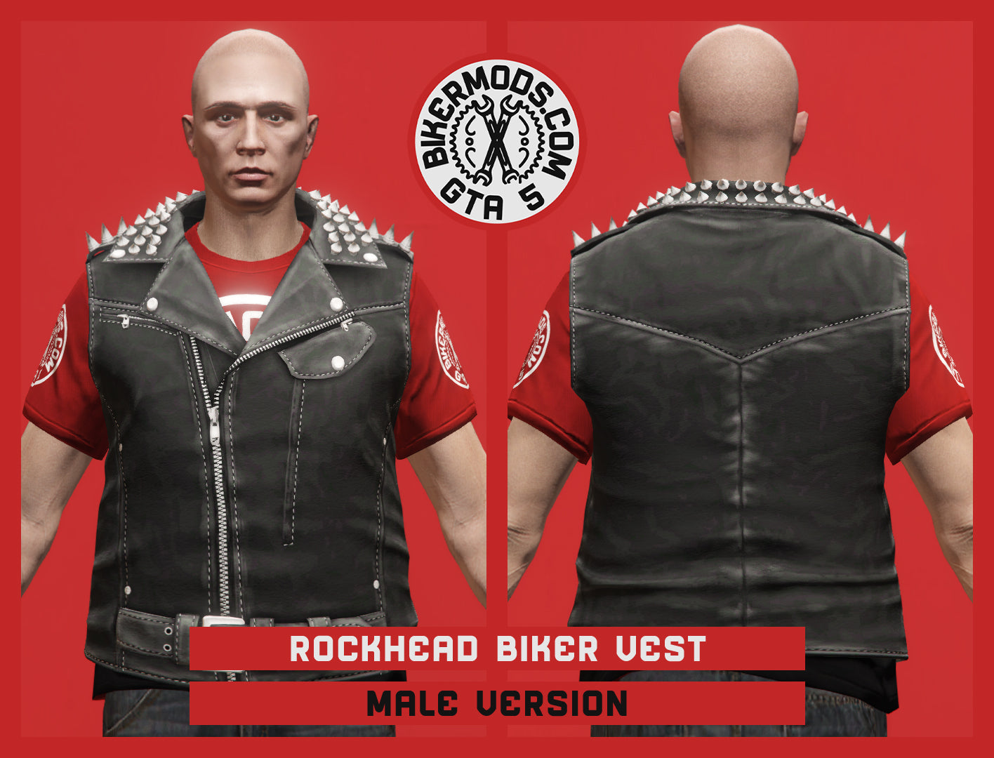 Rockhead Biker Vest (Male) Gothic Style