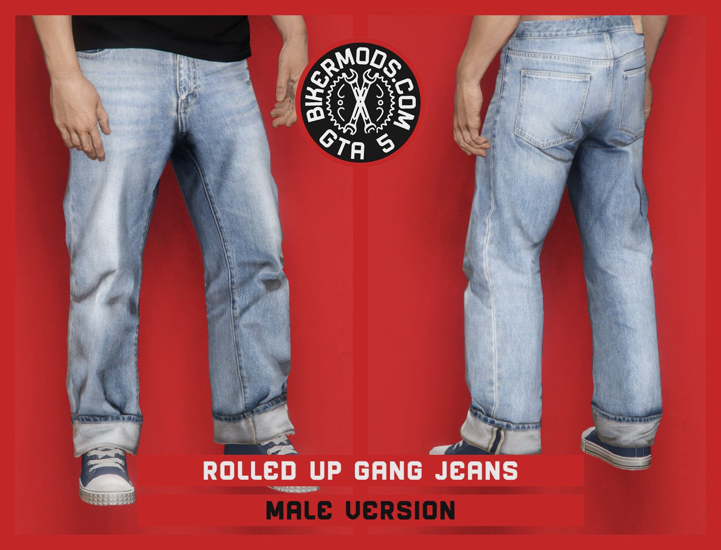 Rolled Up Gang Light Jeans (Male)