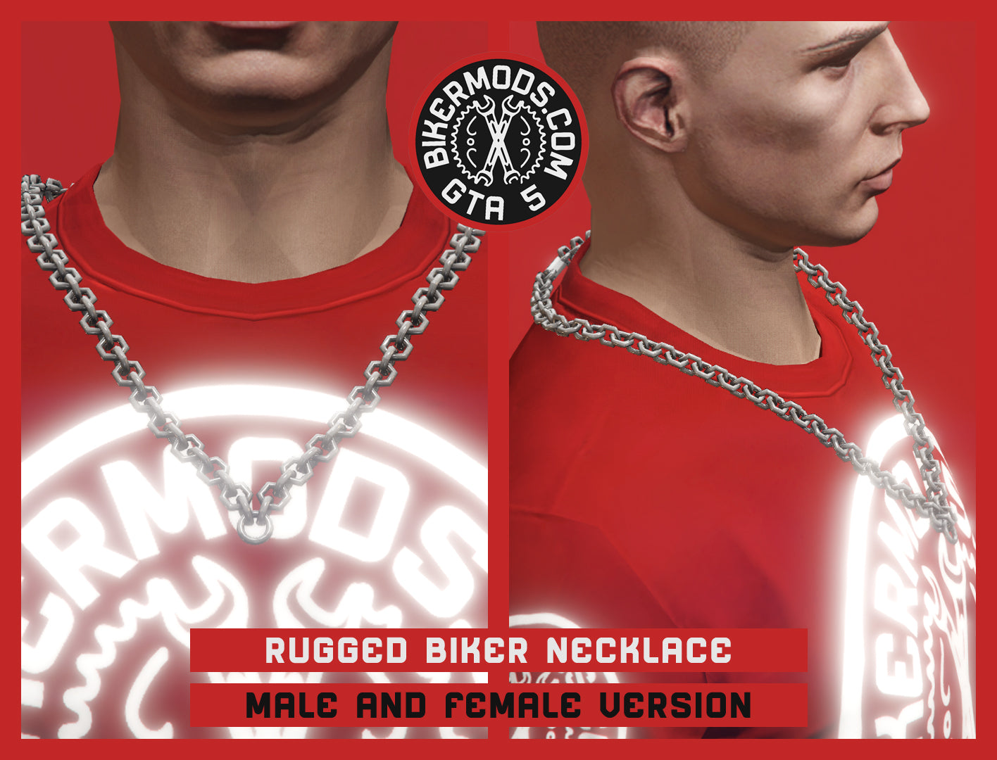 Rugged Biker Silver Necklace