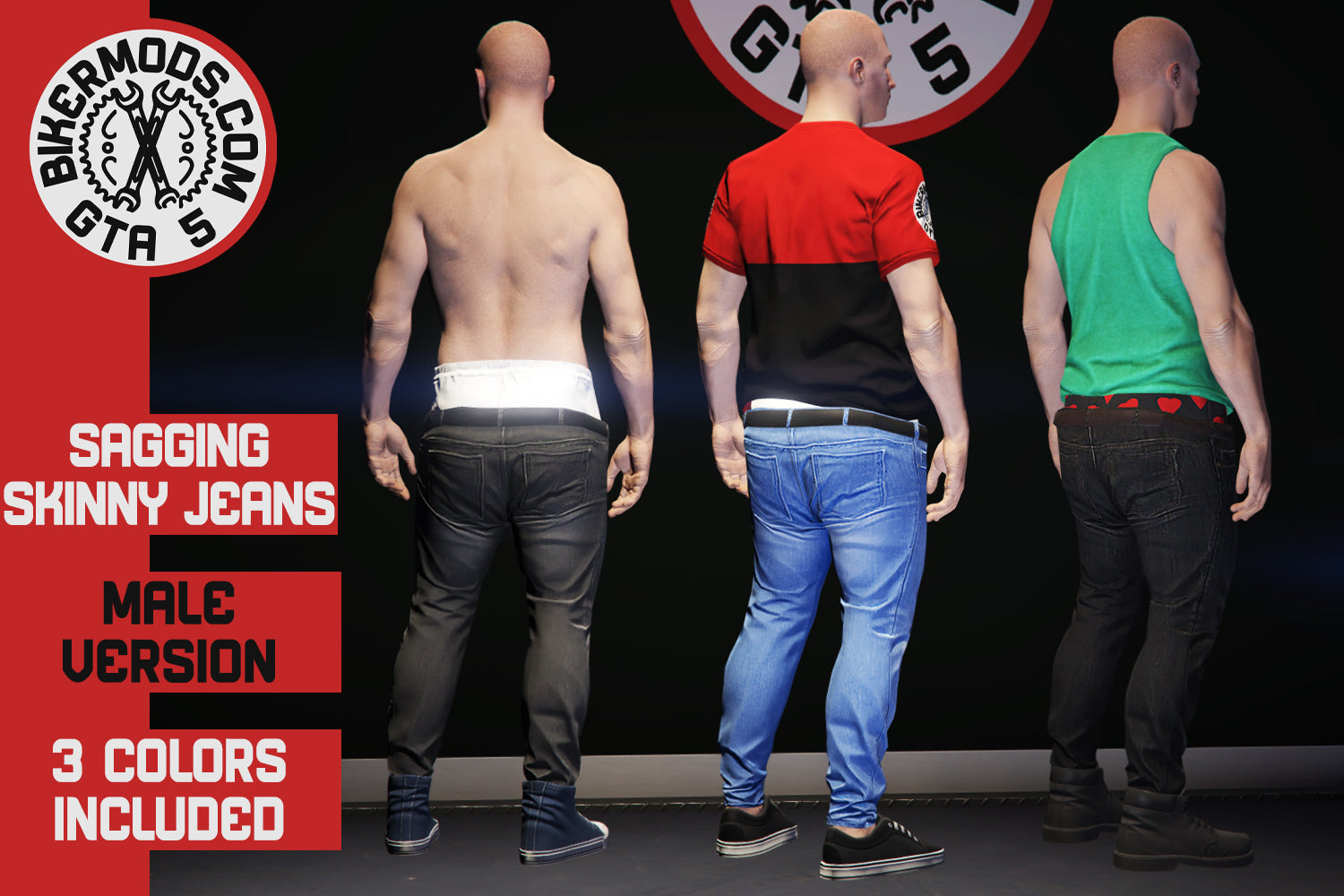 Sagging Skinny Jeans with Underwear – GTA 5 Bikermods