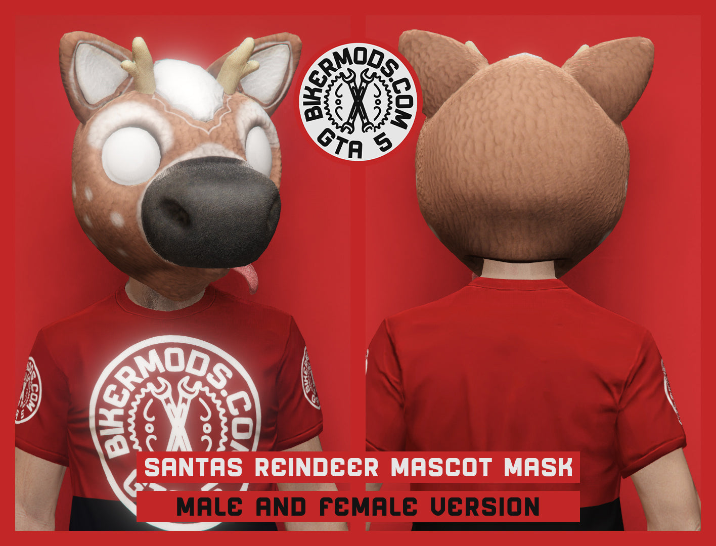 Santa's Reindeer Mascot Mask