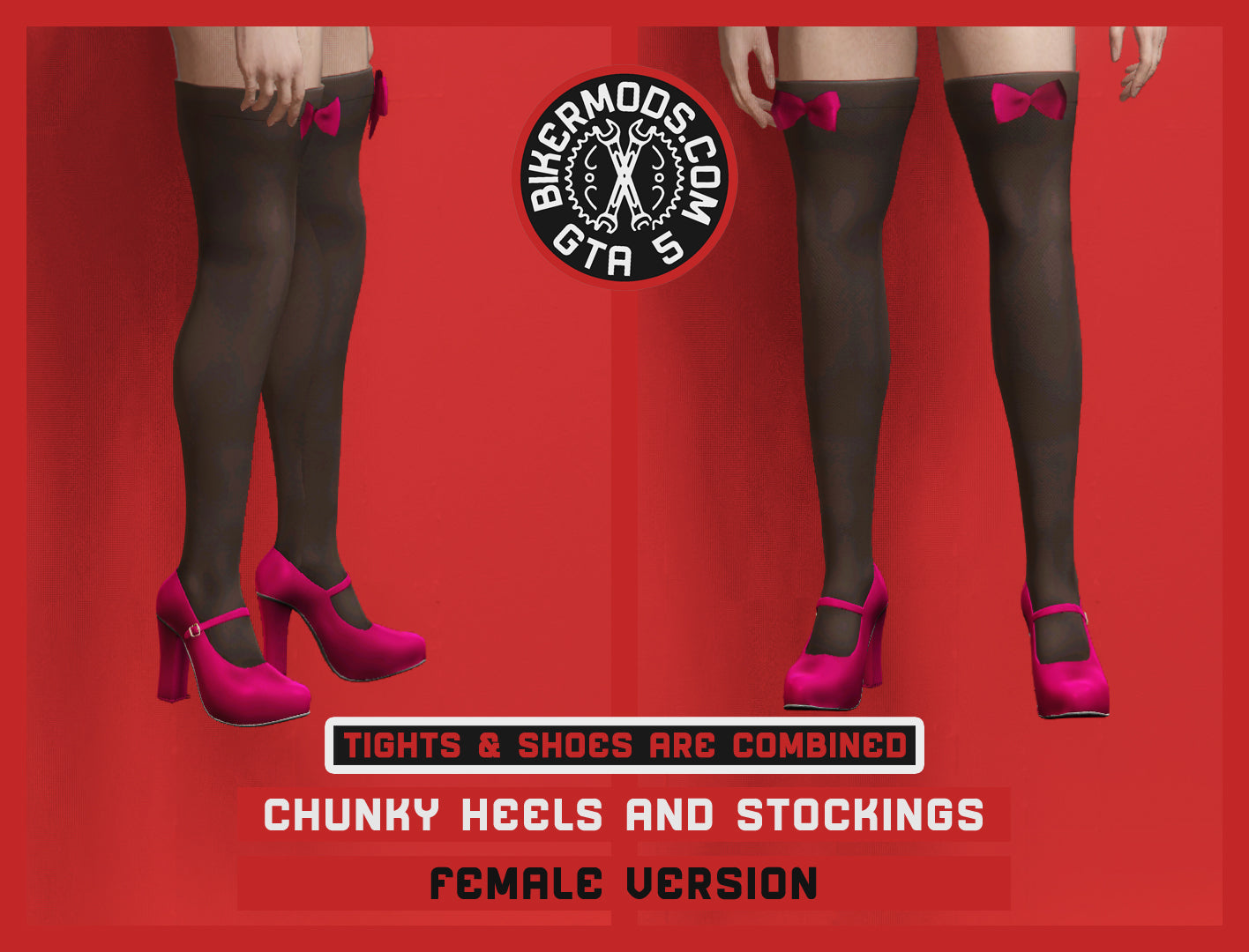 Sexy Chunky Heel and Black Stockings (Female)