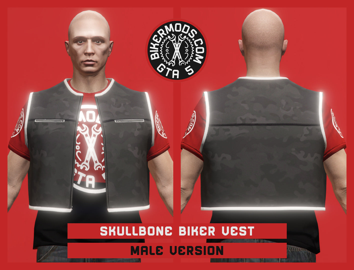 Skullbone Biker Vest (Male)