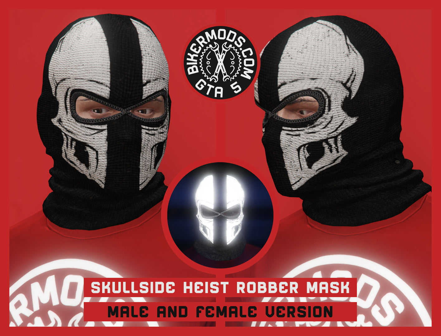 Skullside Glowing Heist Robber Mask