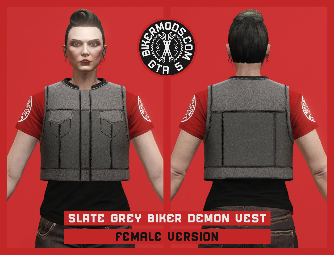 Slate Grey Biker Demon Vest (Female)