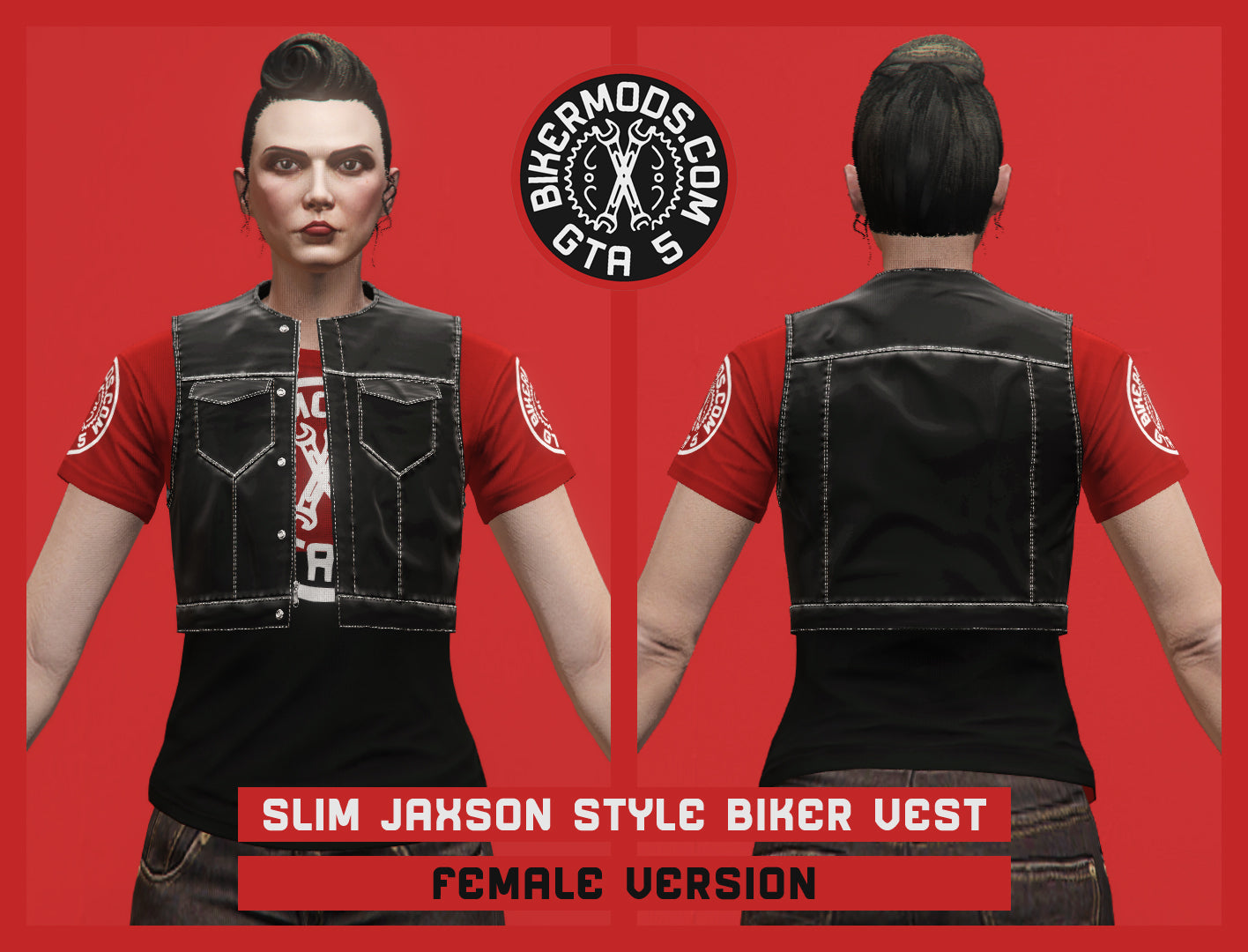 Slim Jaxson Style Biker Vest (Female)
