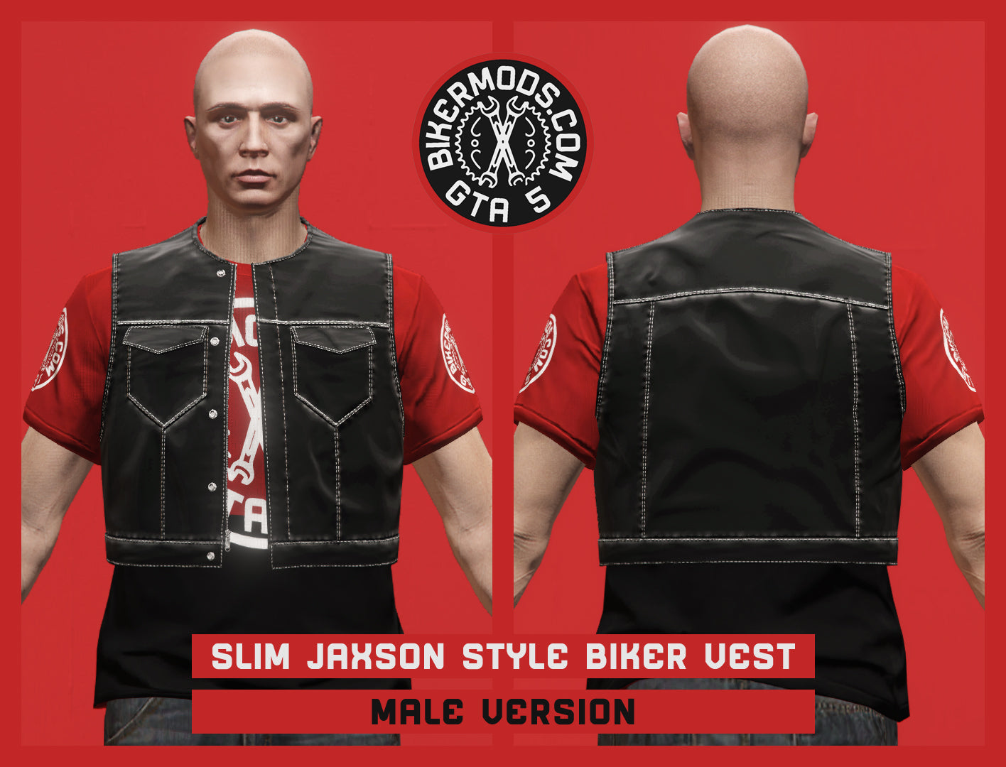 Slim Jaxson Style Biker Vest (Male)