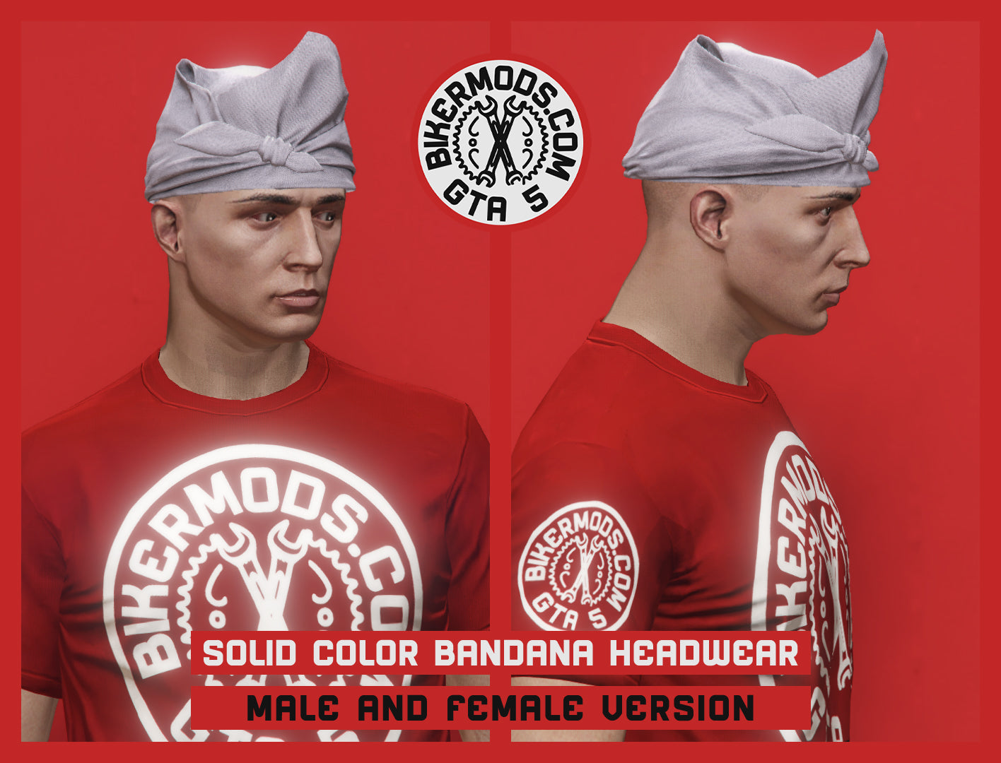 Solid Color Bandana Headwear (San Andreas Worn Style)