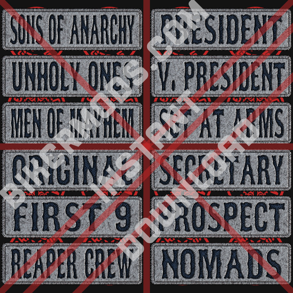 Sons of Anarchy MC (Ranks Flash Set) Worn Style
