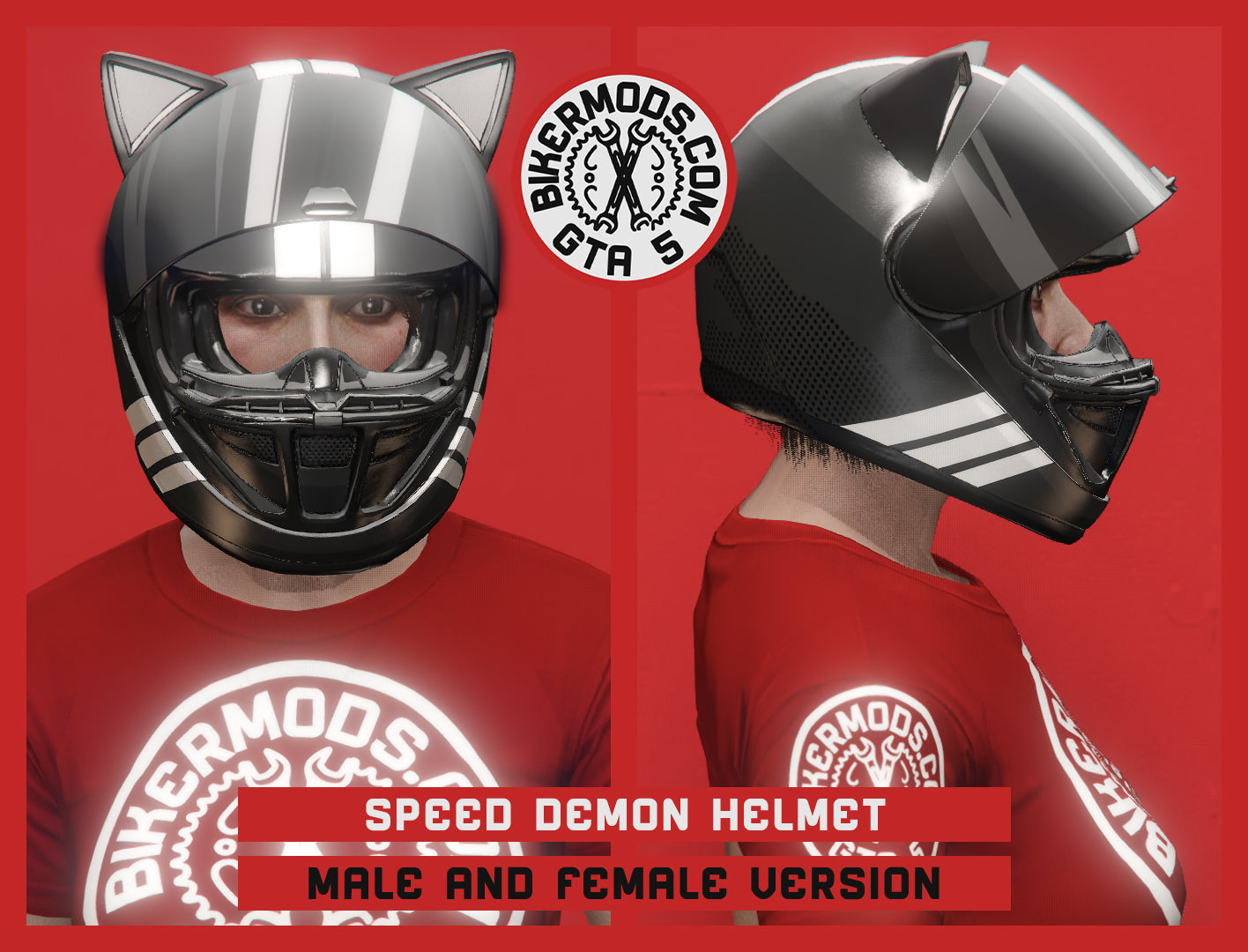 Speed Demon Helmet with Cat Ears