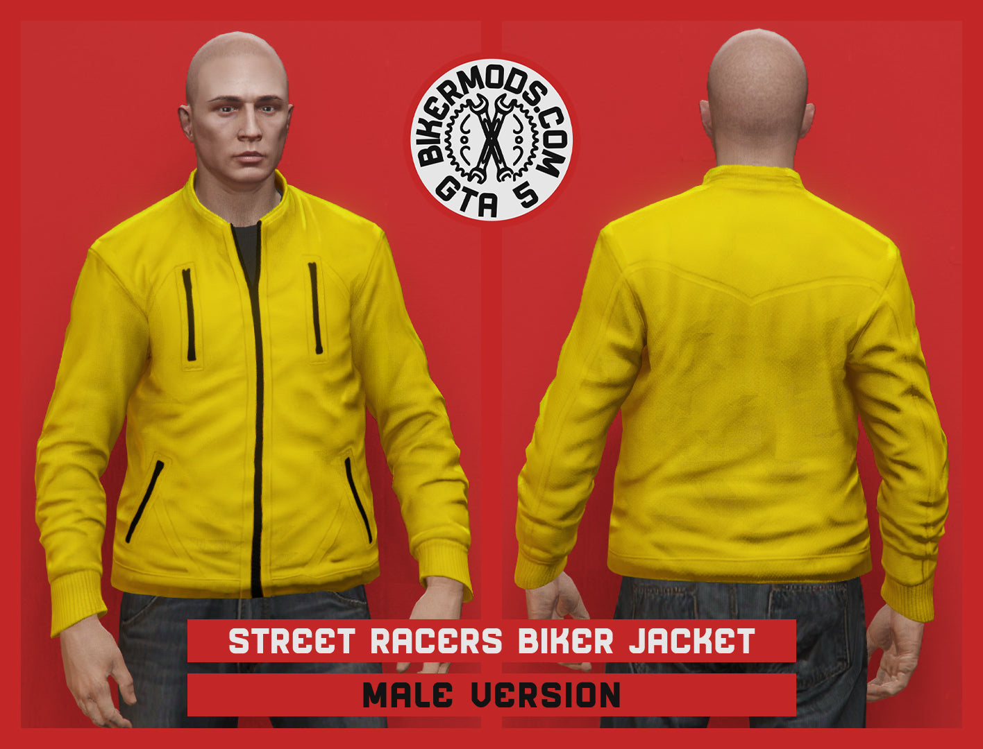 Street Racers Yellow Biker Jacket (Male)