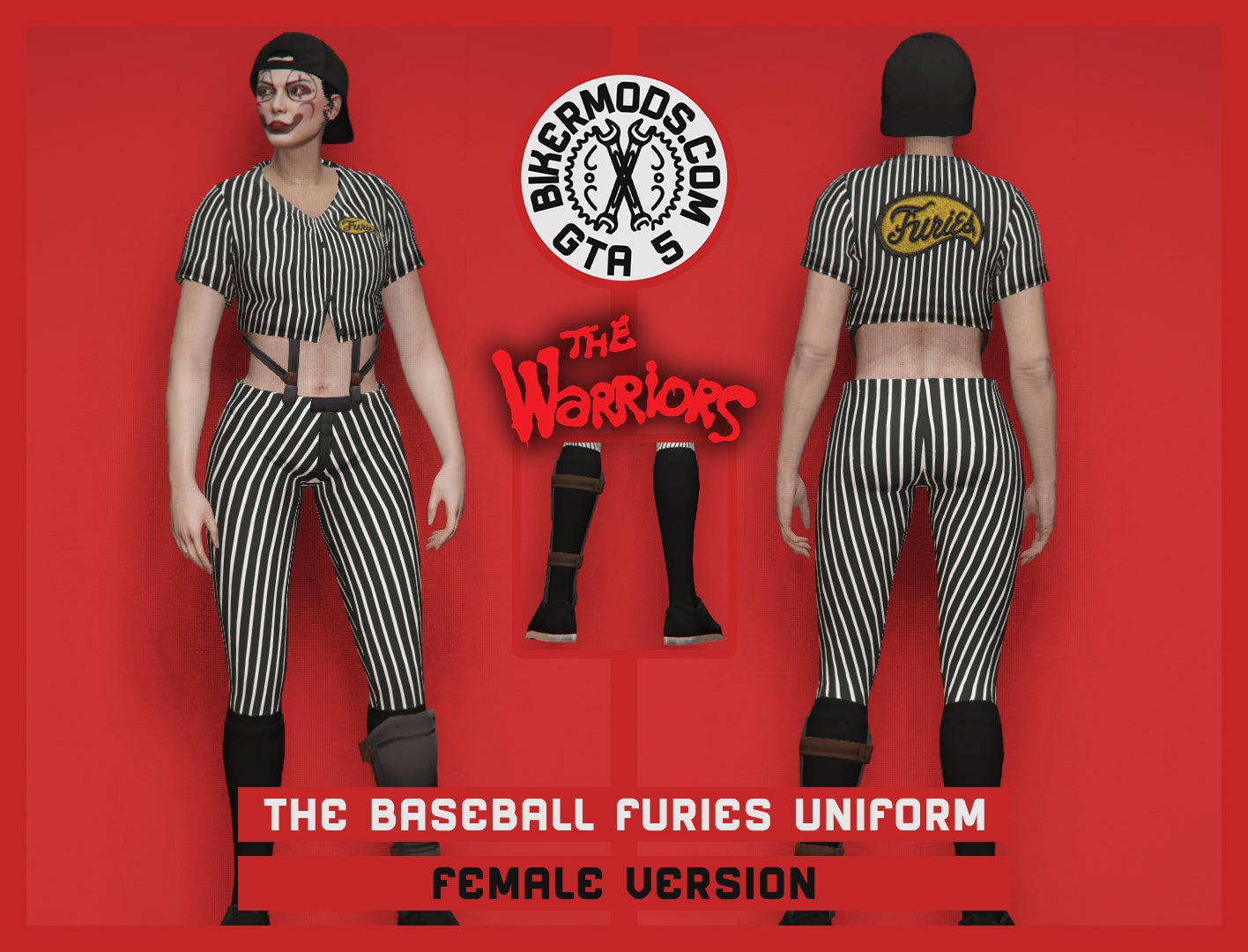 The Baseball Furies Alternate Female Black Style Uniform (The Warriors)