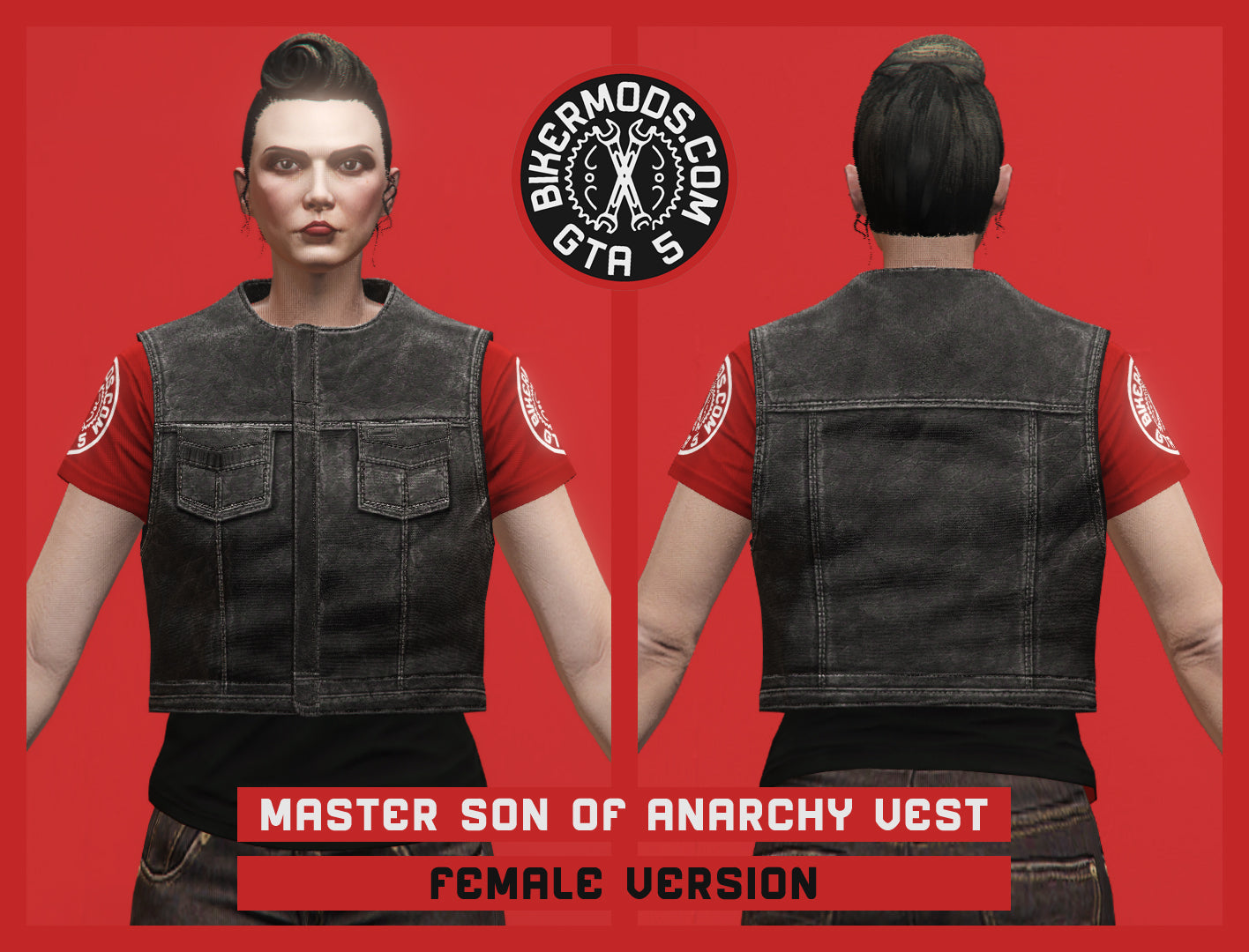 The Master Son of Anarchy Vest (Female) Black Style