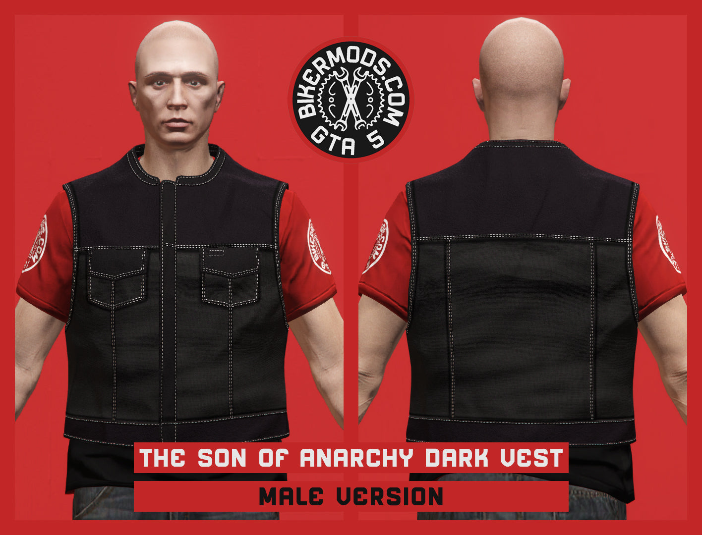 The Son of Anarchy Dark Vest (Male) Standard Length
