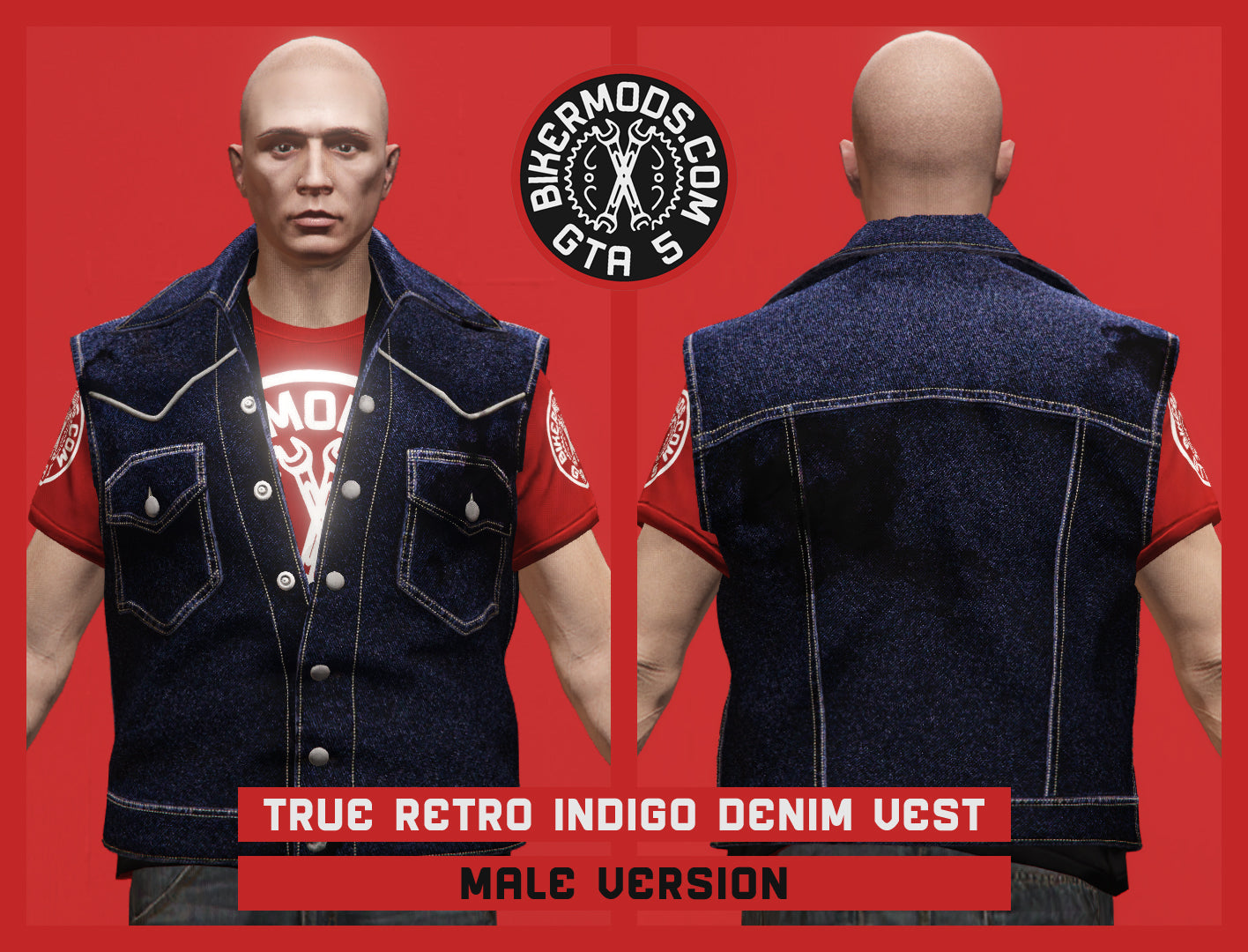True Retro Indigo Denim Vest (Male)