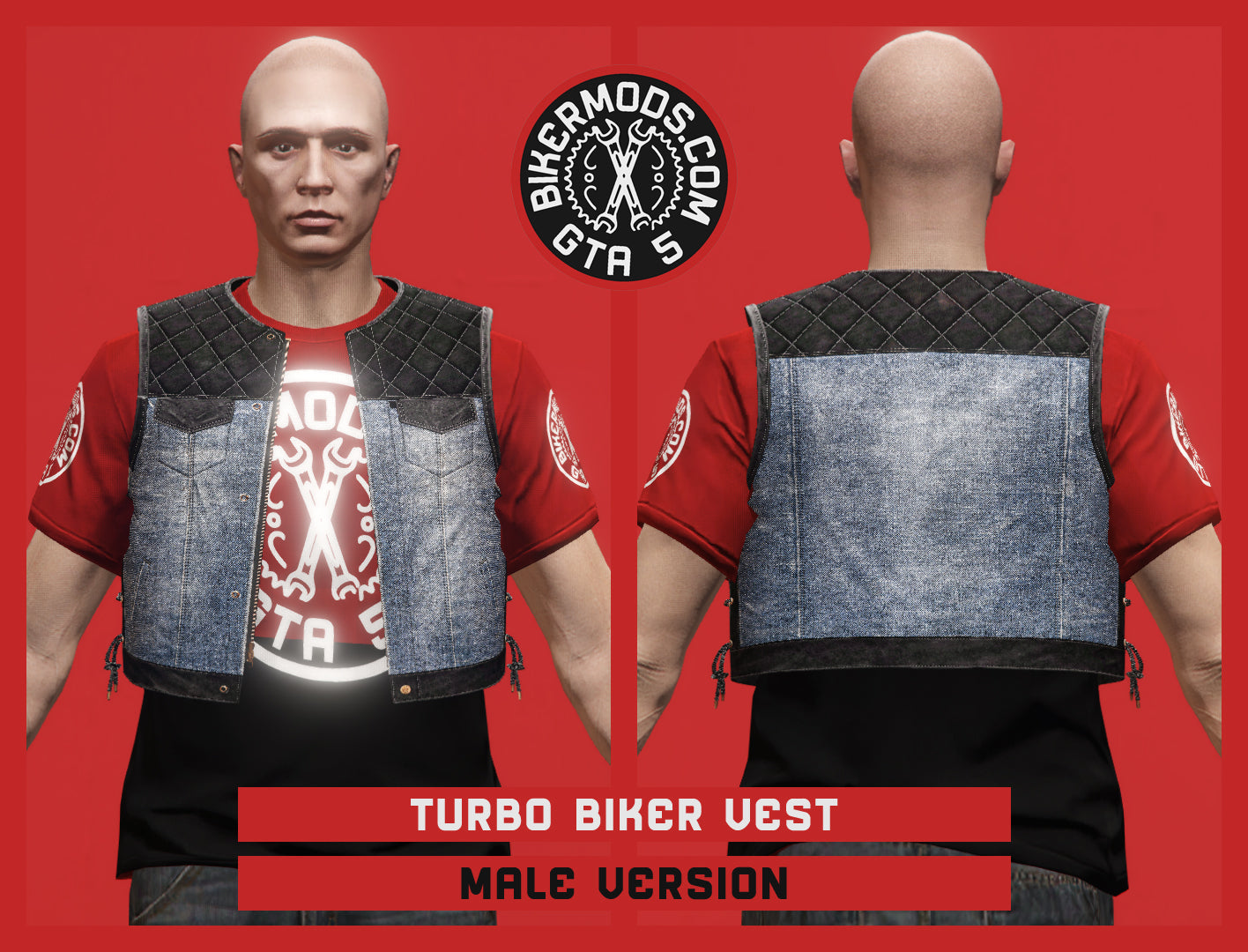 Turbo Biker Vest (Male) Shorty Denim Hybrid Style