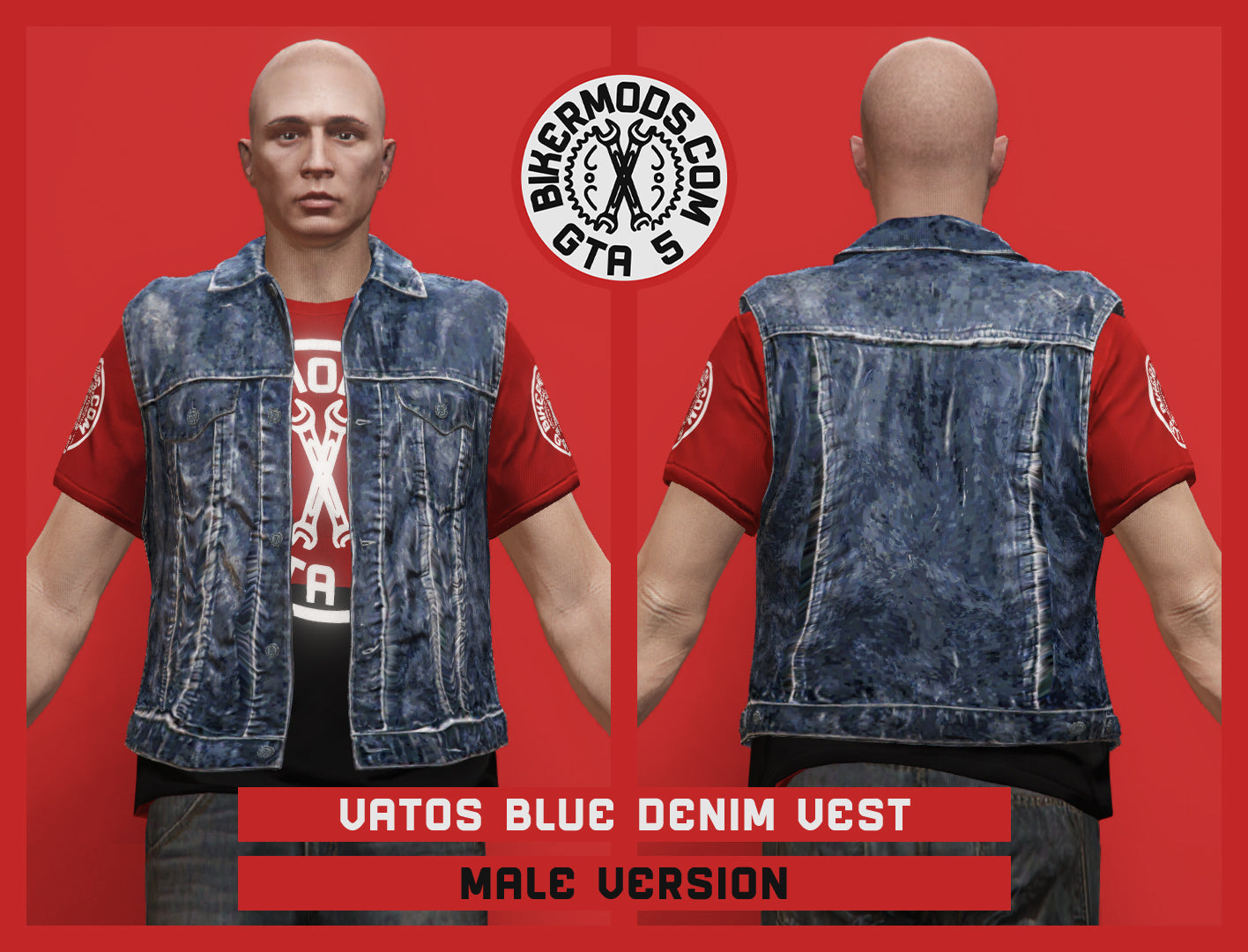 Vatos Blue Denim Vest (Male)