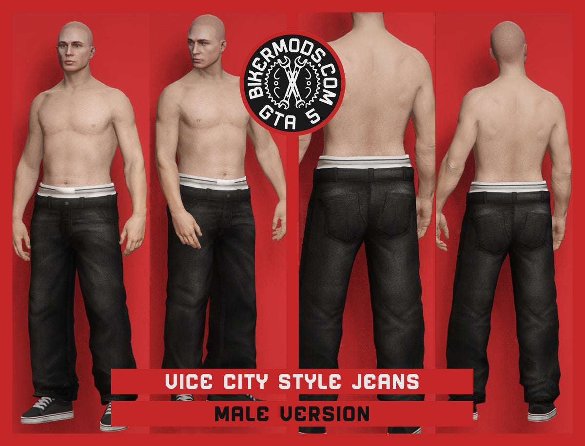 Vice City Black Denim Jeans (Male)