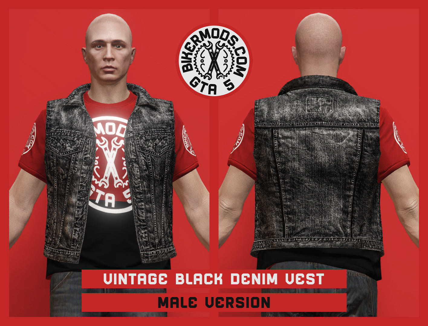 Denim vest outlet male