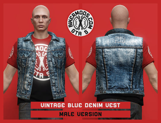 Vintage Blue Denim Vest (Male)