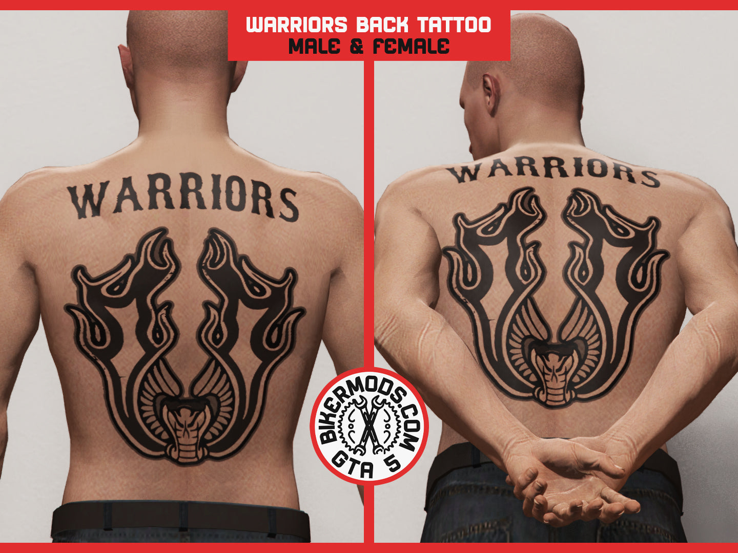 Warriors (Game Version) Back Tattoo
