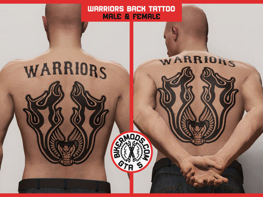 Warriors (Game Version) Back Tattoo