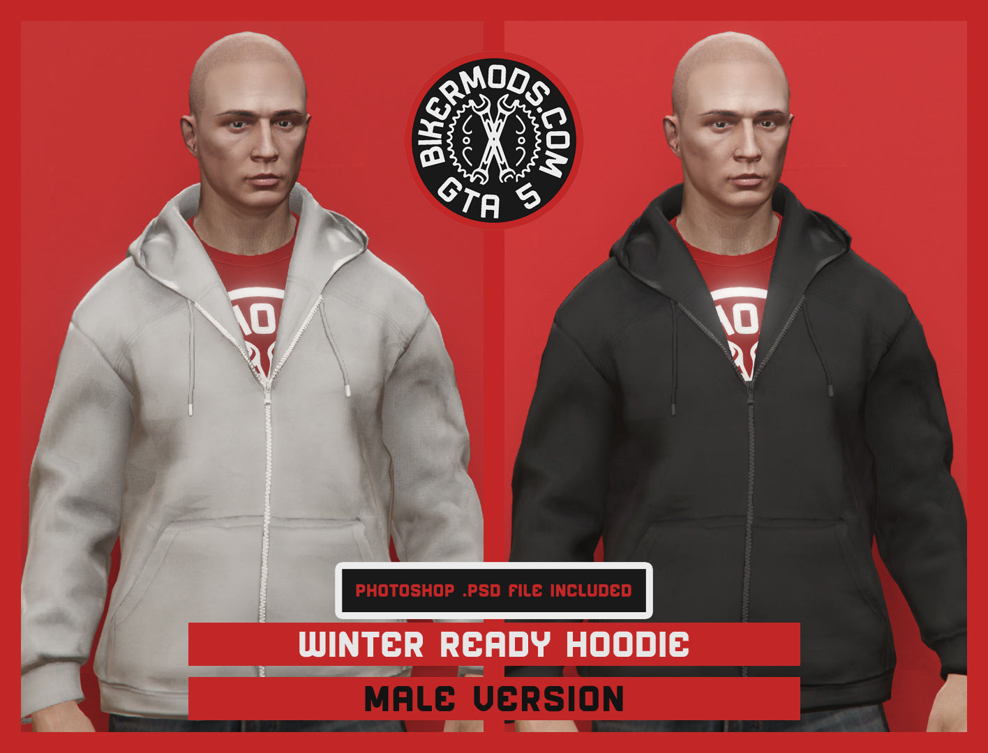 Winter Ready Hoodie (Male) Photoshop PSD Template Included