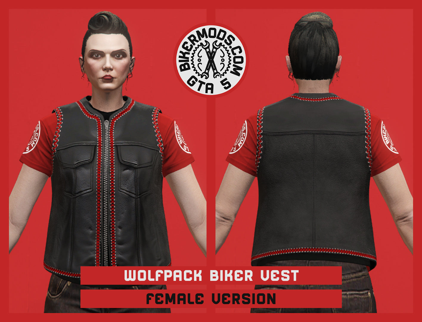 Wolfpack Biker Vest with Lace Trim (Female)