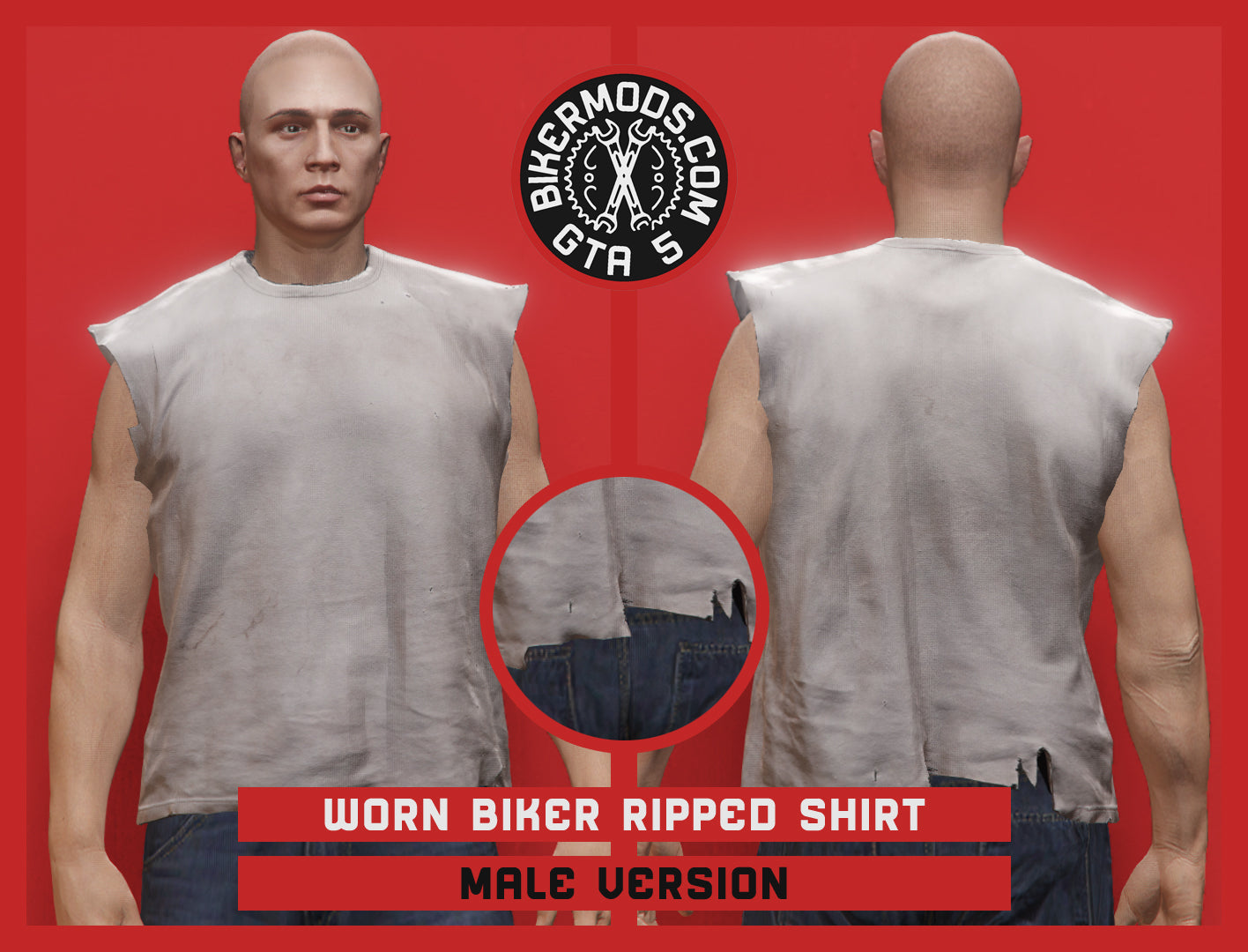 Worn Biker Ripped Shirt (Male)