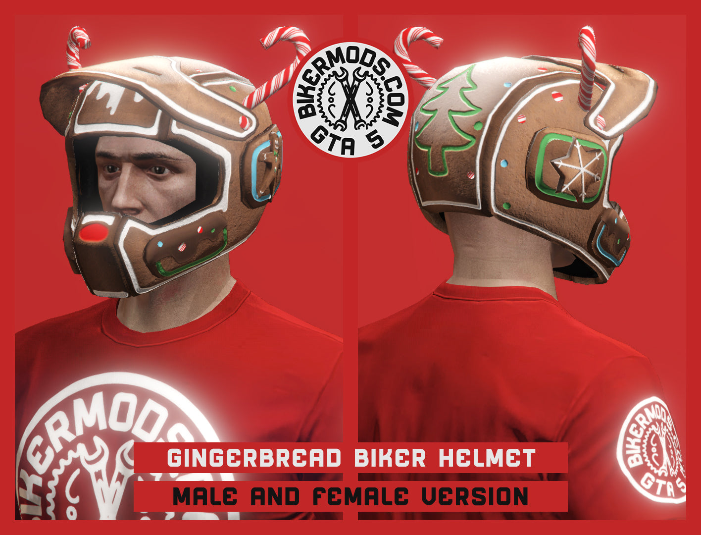 X-Mas Gingerbread Biker Helmet (Christmas)