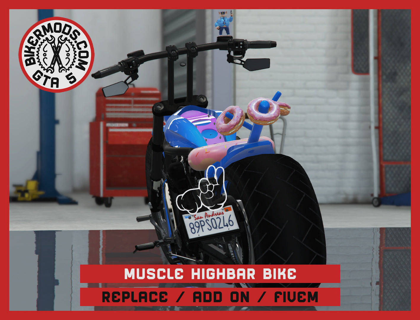 Muscle Highbar Bike - Anti Police Edition (Replace / Add On / FiveM) 272k Poly