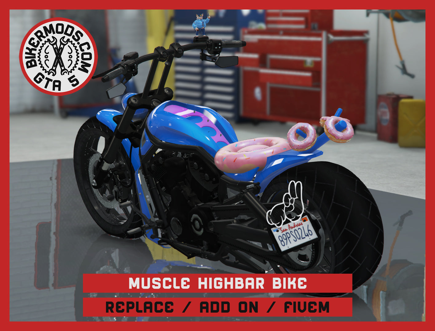 Muscle Highbar Bike - Anti Police Edition (Replace / Add On / FiveM) 272k Poly