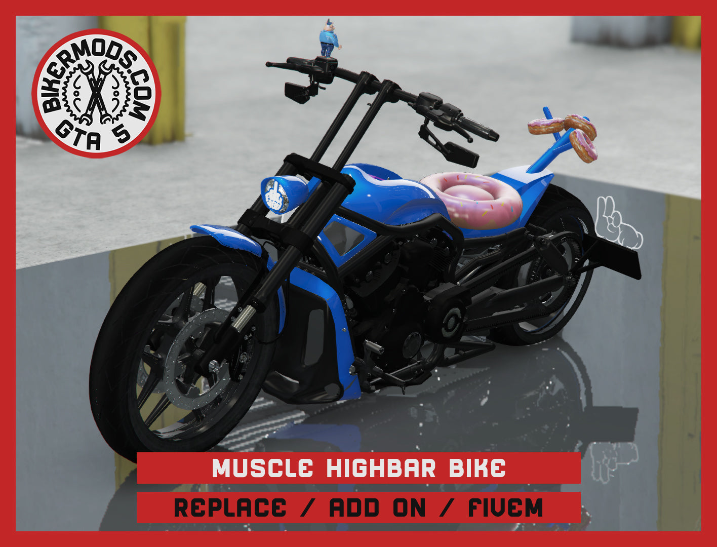 Muscle Highbar Bike - Anti Police Edition (Replace / Add On / FiveM) 272k Poly
