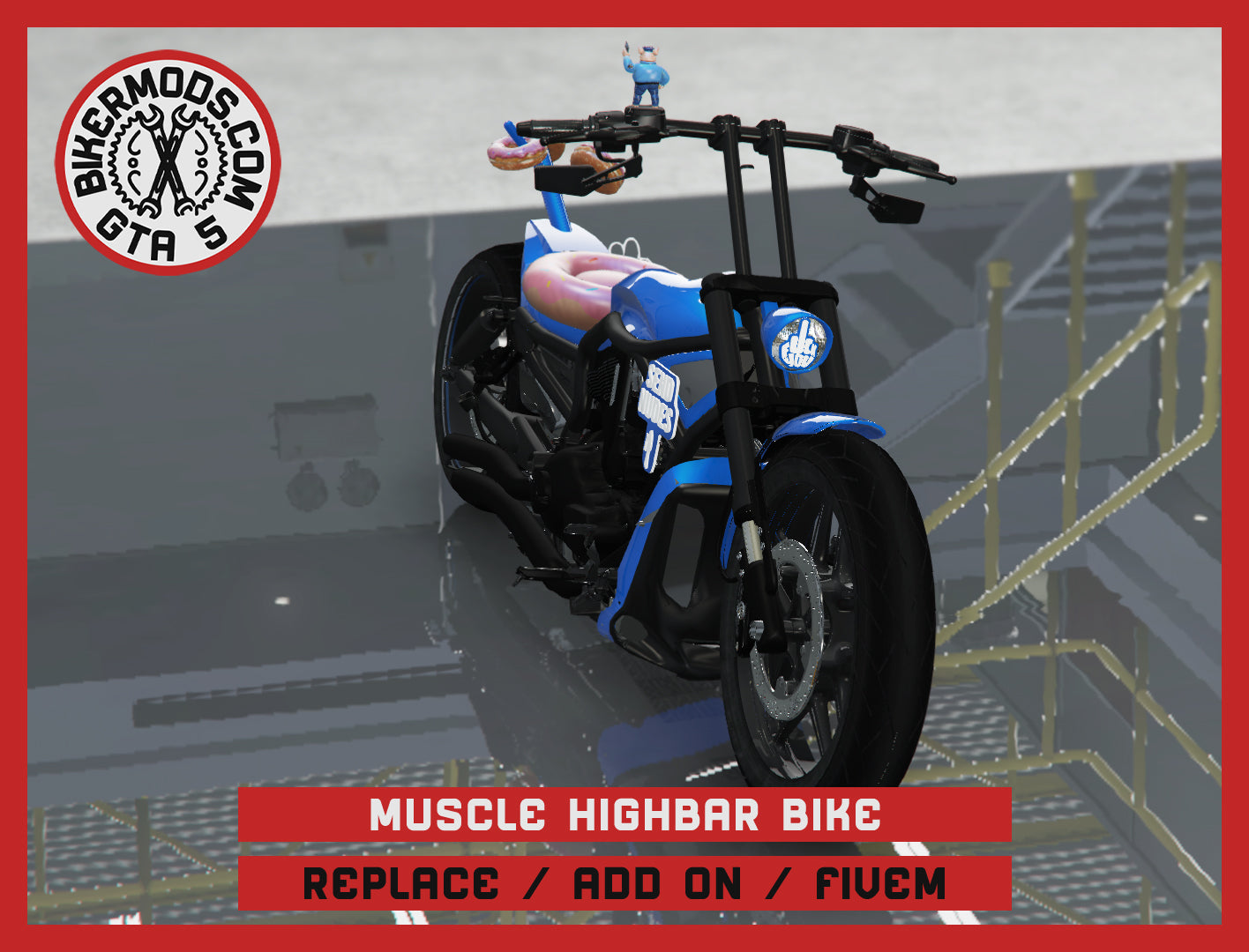 Muscle Highbar Bike - Anti Police Edition (Replace / Add On / FiveM) 272k Poly