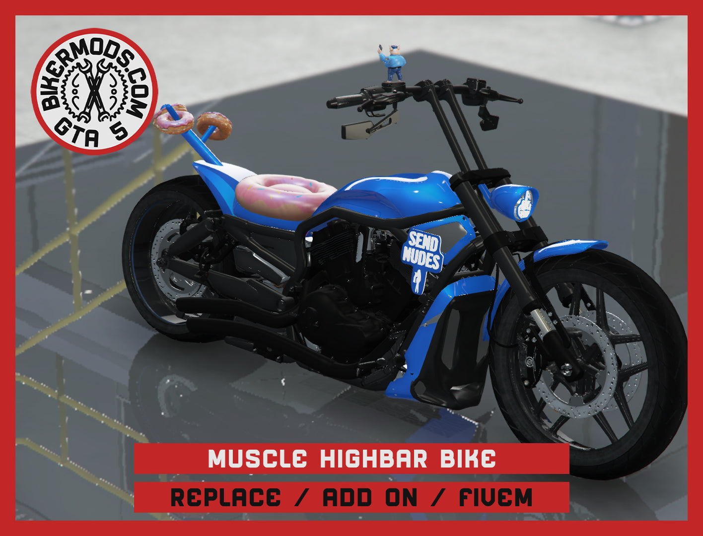 Muscle Highbar Bike - Anti Police Edition (Replace / Add On / FiveM) 272k Poly