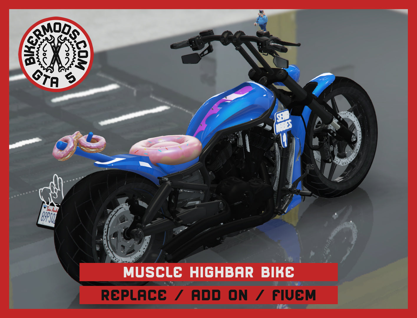 Muscle Highbar Bike - Anti Police Edition (Replace / Add On / FiveM) 272k Poly