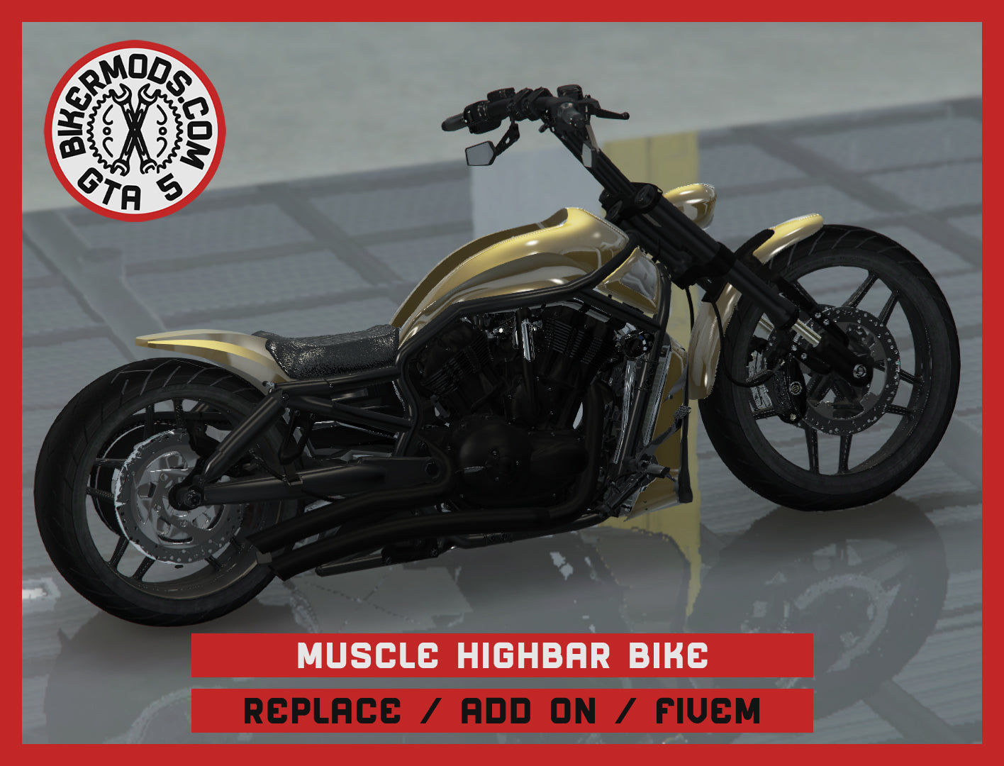 Muscle Highbar Bike (Replace / Add On / FiveM) 211k Poly