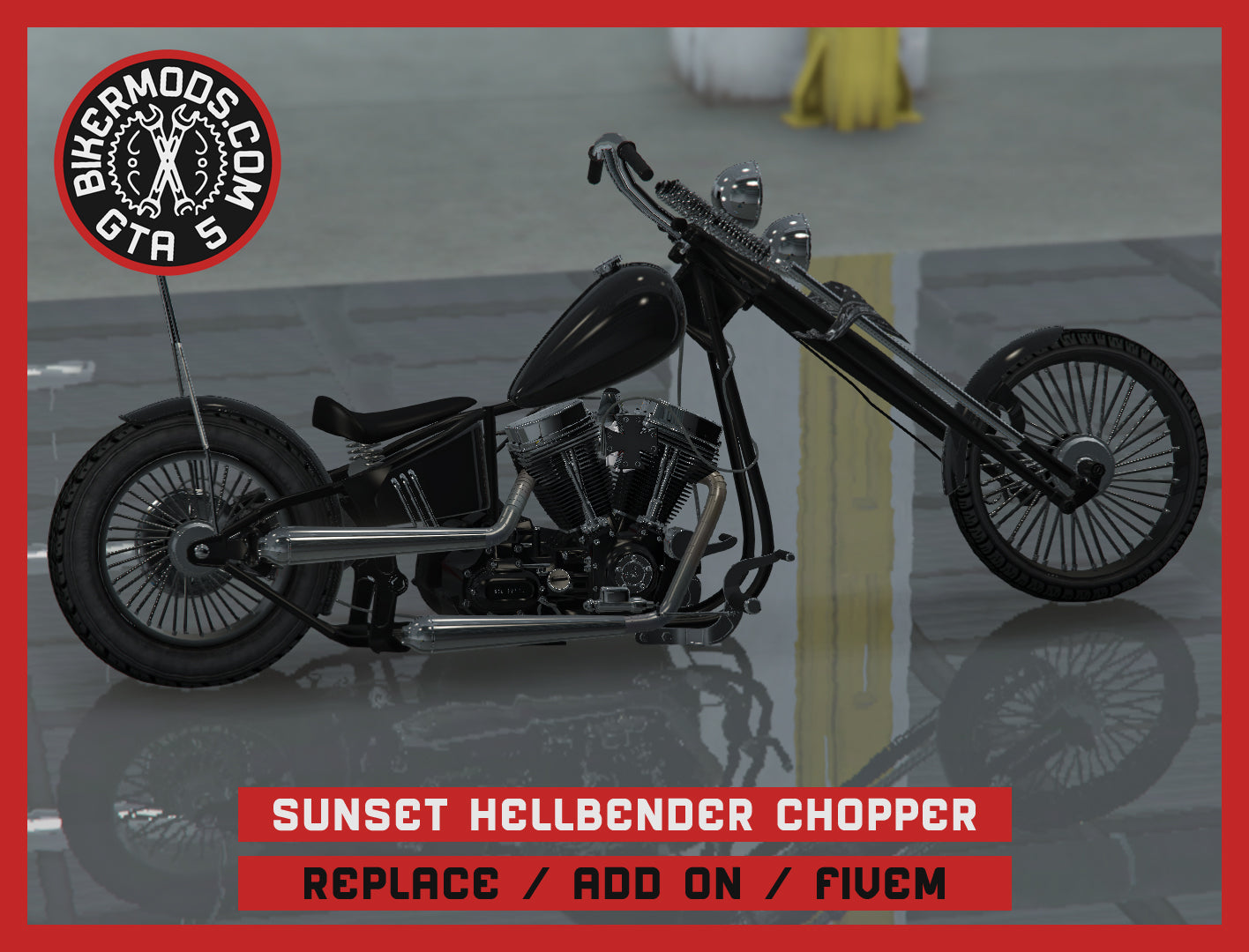 Sunset Hellbender Chopper (Replace / Add On / FiveM) 285k Poly