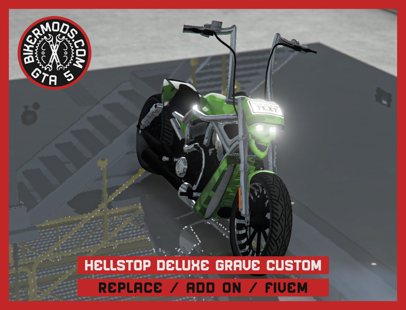 Hellstop Deluxe Grave Custom Bike (Replace / Add On / FiveM) 189k Poly