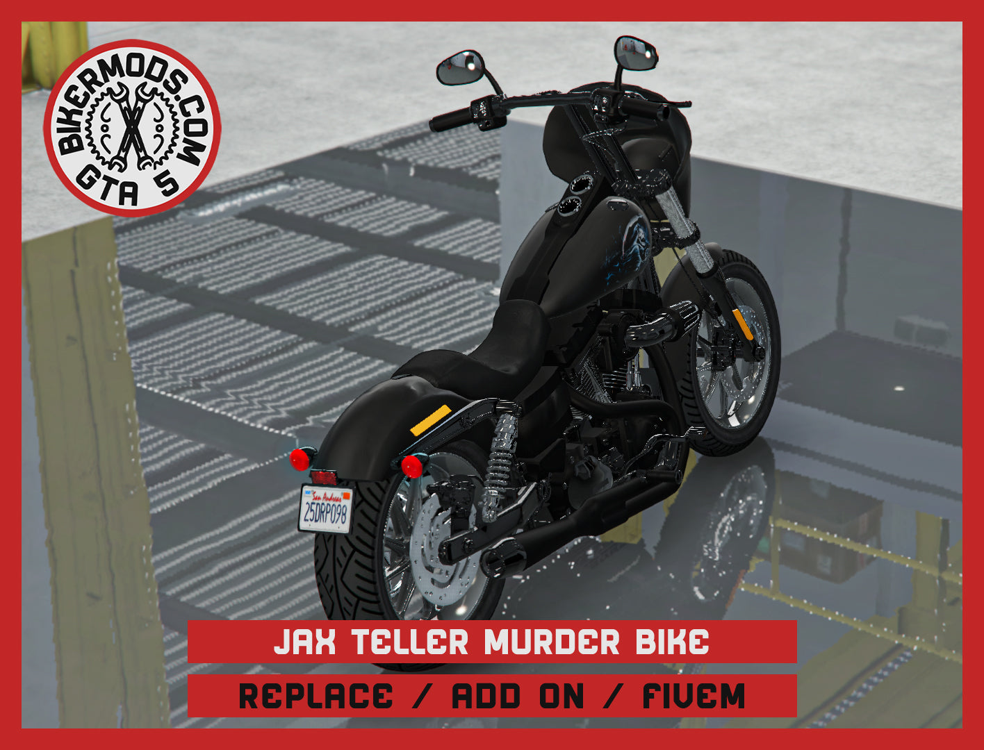 Jax Teller Style Murder Bike Sons of Anarchy SOA (Replace / Add On / FiveM) 213k Poly