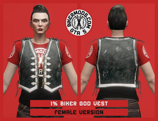 1% Biker God Vest Open Style (Female) Worn